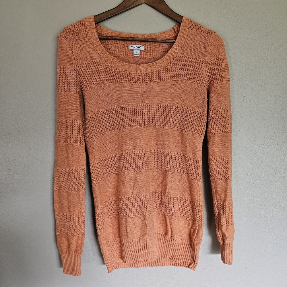 Old Navy Sweater Womens Small Light Orange Pullover Long Sleeveโ Sweater Preppy